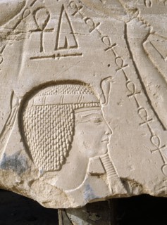 Amarna style reliefs from the time of Amenhotep IV (better known as Akhenaten) depicting the god Horus performing a purification