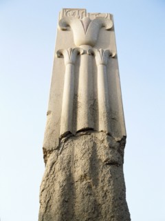 One of the two pillars erected by Tuthmosis III
