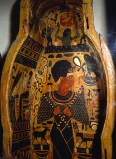 Detail of interior of a coffin