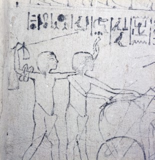 A master sketch on stucco from an Amarna tomb