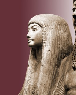 Double statue of Maya and his wife Merit waiting for a sacrificial meal and wearing their finest clothing