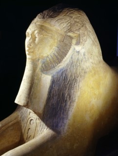A statue of Queen Hatshepsut as a sphinx
