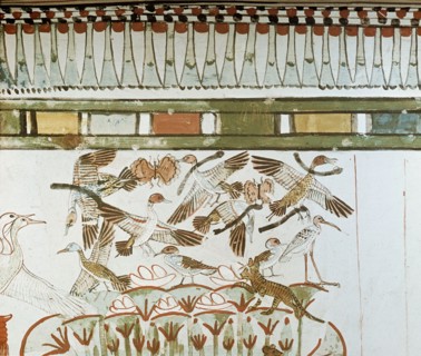 A detail of wall painting in the tomb of Menna