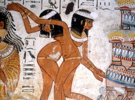 Part of a banquet scene from the tomb of Nebamun