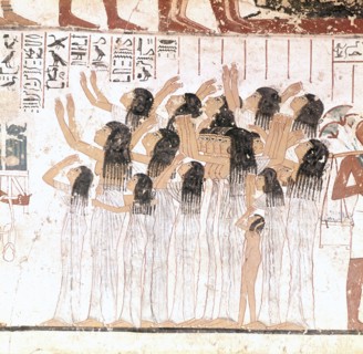A detail of a frieze on the south wall of the Hall of Pillars in the tomb of vizier Ramose
