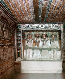 View of the interior of the tomb of Neferronpet, a scribe of the treasury of Amen
