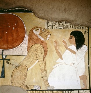 A detail of a painting in the tomb of Inherkha