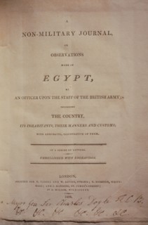 The frontispiece of Major General Sir Charles William Doyles book A Non Military Journal or Observations made in Egypt