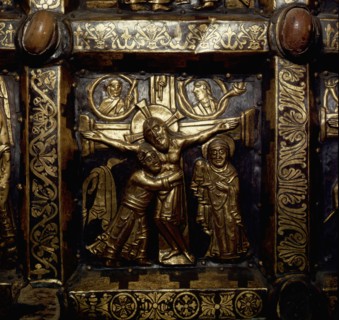 Detail of the Broddetorp Golden Altar carved with biblical motives