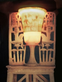 Chalice shaped lamp from the tomb of Tutankhamun