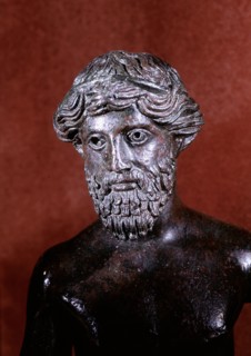 Standing bronze figure of Zeus