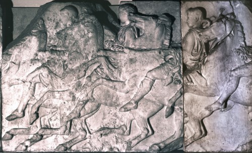 Riders and galloping horses from the north frieze of the Parthenon