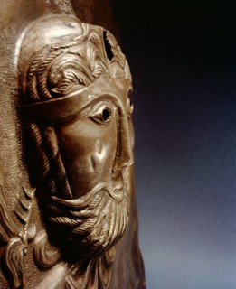 Detail from the Gundestrup cauldron, showing a bearded deity