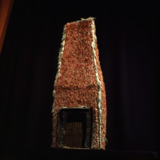 Model of a ceremonial house from a Hawaiian oracle and temple complex