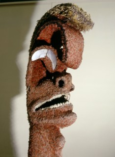 Head of the war god Kukailimoku, collected on his voyages by Captain Cook