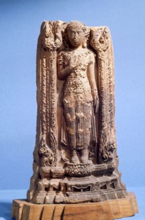 A temple carving of an unidentified Hindu goddess