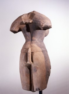 Statue of a voluptuous female deity depicted in explicit sensuality