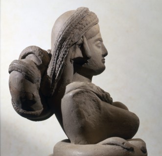 Terracotta statue of serpent goddess