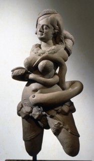 Terracotta statue of serpent goddess