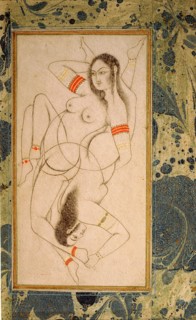 An album leaf depicting two women intertwined