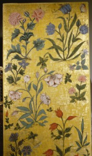 Flowers painted on silk