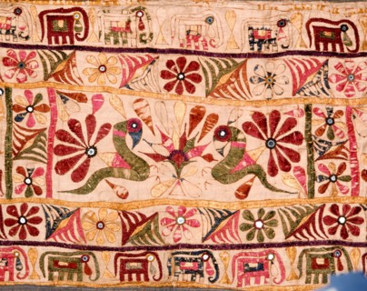 Detail of a hanging which was traditionally made by a mother for the marriage of her daughter