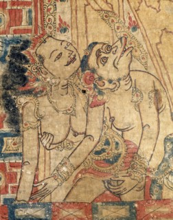 Cloth painting, probably used as curtains beside a temple couch