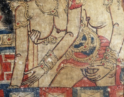Cloth painting, probably used as curtains beside a temple couch