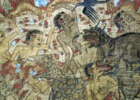 Cloth painting, probably used as curtains beside a temple couch