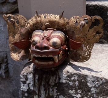 Each Balinese community stages regular performances in which Barong, a mythical lion, fights Rangda the Queen of witches
