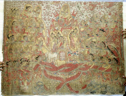 Cloth painting, probably used as curtains beside a temple couch