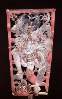 Wayang shadow puppet of Hanuman, monkey hero of the ancient Hindu epic, the Ramayana