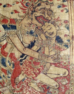 Cloth painting, probably used as curtains beside a temple couch