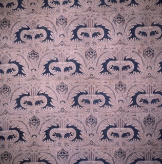 Detail of a batik kain panjang, (a cloth worn about the hips), with a design incorporating the royal emblem of Surakarta