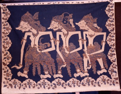 Batiks with wayang (puppet) design