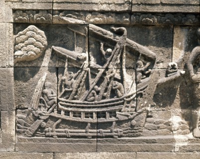 The reliefs on the terraces of Borobudur depict scenes from the life of the Buddha
