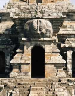 The temple complex at Lara Jonggrang consists of three main sanctuaries dedicated to Shiva, Brahma and Vishnu and three minor ones dedicated to particular forms of Shiva and Shivas bull mount, Nandi