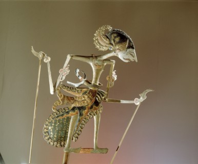 Wayang kulit shadow puppet used in popular all night performances, usually based on ancient Hindu epics such as the Ramayana