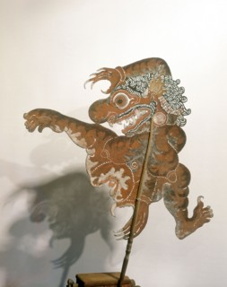 Wayang kulit shadow puppet used in popular all night performances, usually based on ancient Hindu epics such as the Ramayana