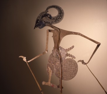 Wayang kulit shadow puppet used in popular all night performances, usually based on ancient Hindu epics such as the Ramayana