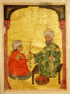 A scene from a 13th century Arabic version of Dioscorides Materia Medica