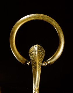 Detail of a bronze bridle bits, found in a peat bog