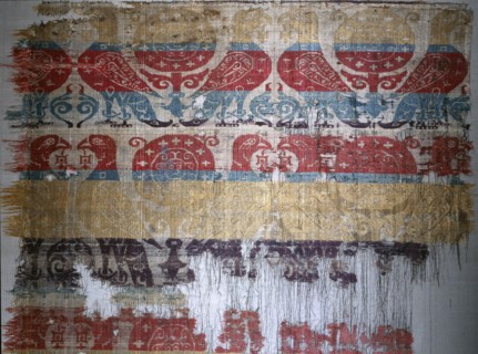 Textile with pairs of birds