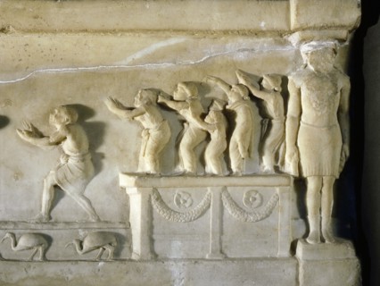 A relief found at Ariccia, south of Rome, which illustrates the celebration of religious rites in Egypt