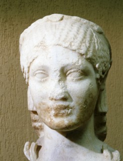 Portrait head of a woman, from Ostia