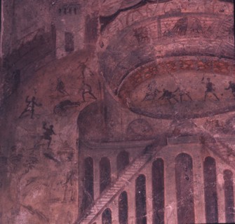 Painting of the amphitheatre at Pompeii