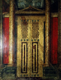Fresco of an elaborately decorated doorway from the Villa of the Mysteries