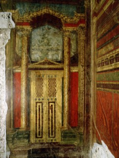 Fresco of an elaborately decorated doorway from the Villa of the Mysteries