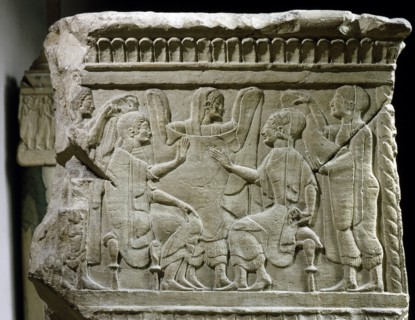 Relief depicting noble ladies examining clothes