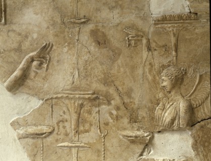 Stucco decoration from a house beneath the Villa Farnesina, Rome, dating from the late 1st century BC